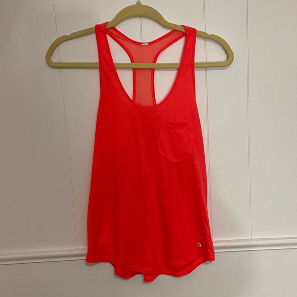 Alo Yoga Extreme Racer Neon Orange Volcano Tank S - Picture 4 of 7